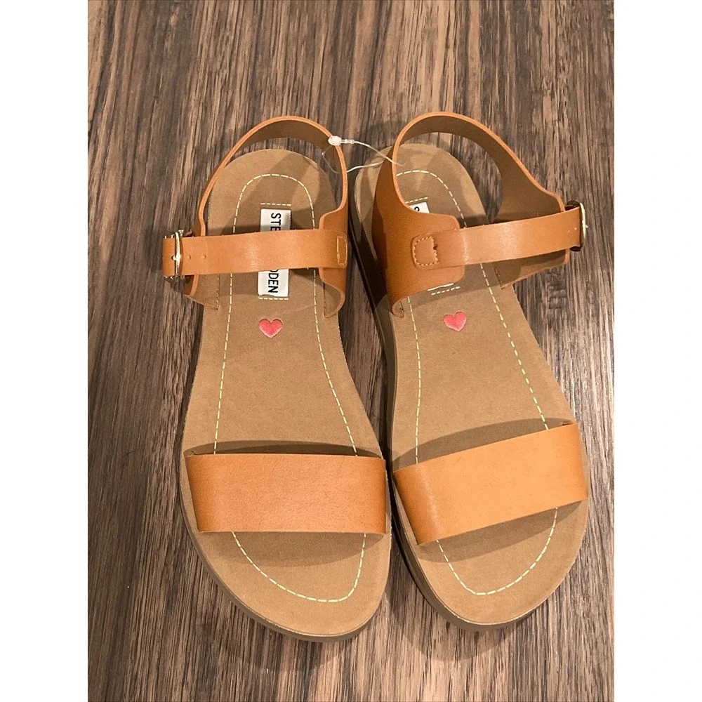 Steve Madden Woman's Medium Cognac Brown Ankle Synthetic JPROBLER Size 6